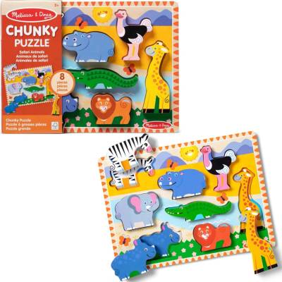 Dřevěné chunky puzzle safari MELISSA & DOUG