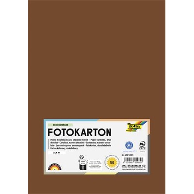 FOLIA Декоративен картон, 2 страници, A4, 300 g, 50 листа, FOLIA, шоколадово кафяв 614/50 85 (614/50 85)