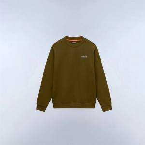 Napapijri Блуза Napapijri Mens Small Box Cotton Crew Sweatshirt - Dark Olive