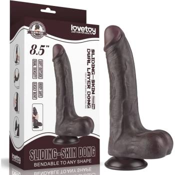 Image 1 of Пенис дилдо с тестиси, плъзнете кожата му, 22см. - Sliding Skin Black 9 (LVTOY00747)
