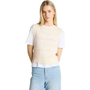 Tom Tailor Елек Tom tailor 1050386 vest - Beige (Gardenia White)
