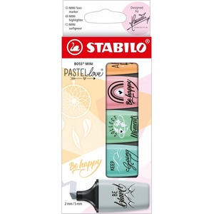 STABILO Комплект текст маркери, Stabilo, Boss Mini Pastel Love 2.0, 5 цвята (ST07/05-29-10)