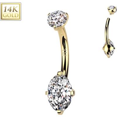 Šperky4U zlatý piercing do pupíku ZL01274-YG