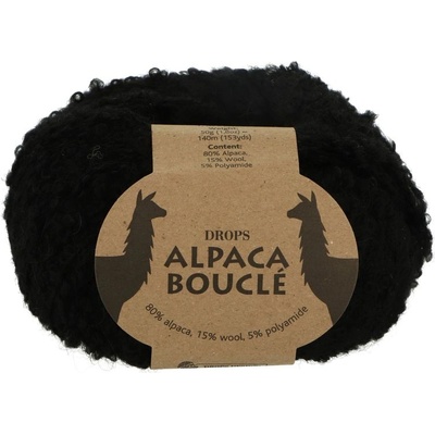 Drops Alpaca Bouclé UNI 8903 čierna