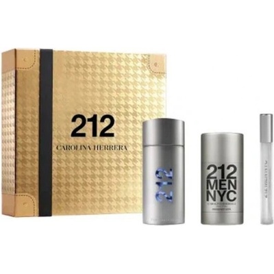 Carolina Herrera Комплект за мъже Carolina Herrera 212 Men - Тоалетна вода 100 мл + Дезодорант стик 75 мл + Мини Тоалетна вода 10 мл