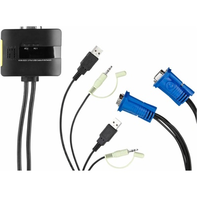 LevelOne KVM-0223 2-Port USB Kabel KVM-Switch - včetně kabelů – Zboží Mobilmania