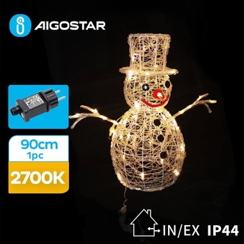 Aigostar-LED Vonkajšia vianočná dekorácia LED 3,6W 31 230V 2700K 90cm IP44 snehuliak AI0476