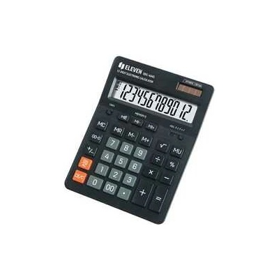 Eleven kalkulačka SDC444S, čierna, stolná, dvanásťmiestna, duálna napája, enie