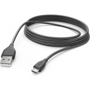 Hama Кабел за зареждане, USB-A - Micro-USB, 3 m, черен (HAMA-201588) - smartx