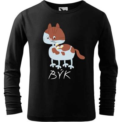 Dobrý triko dětské bavlněné triko Zvěrokruh kočka Lev Černá