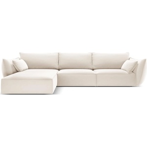 Mazzini Sofa Бежов кадифен ъглов диван (ляв ъгъл) Vanda - Mazzini Sofas (MAZ_LC_51_F1_VANDA1)