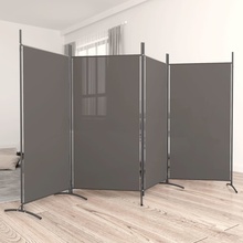 Greatstore 4dílný paraván antracitový 346 x 180 cm textil