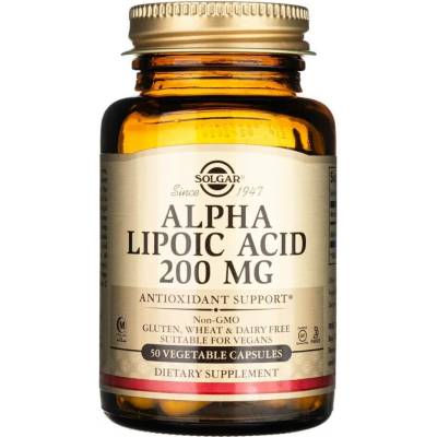 Solgar Alpha Lipoic Acid, 200 mg, 50 rostlinných kapslí