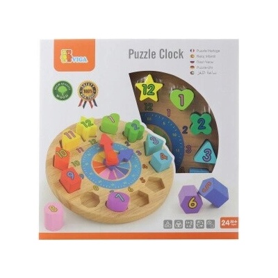 Vzdělávací hodiny-třídička New Classic Toys dřevěné vícebarevné 2+