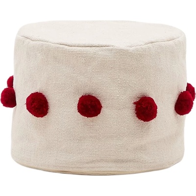 Kave Home Béžovo-červený puf Manua 40 cm