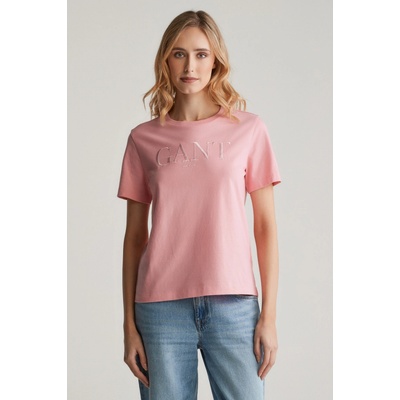 Gant REG TONAL GRAPHIC SS T-SHIRT GERANIUM PINK