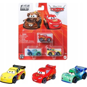Mikro Mattel Cars Auta Mini Racers 3-balení Autka KovovéDisney