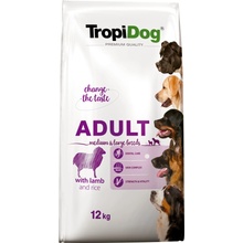 TropiDog Premium Adult Medium & Large BREEDS s jehněčím a rýží 12 kg