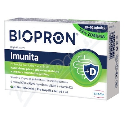Biopron Imunita probiotika + vitamin D 30+10 tabliet