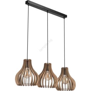 LAMKUR Пендел TUCCI 3xE27/15W/230V дъб/черен (LA50133)