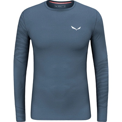 Salewa Pánske tričko Cristallo Warm Amr L/S Tee. tmavomodrá/biela