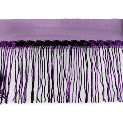 Prima-obchod Prýmek monofilový s flitrovými třásněmi šíře 20 cm, barva 7 fialová purpura