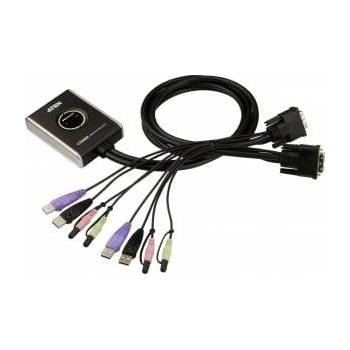 ATEN Суич KVM ATEN CS682, 2 порта, DVI, USB, със звук, с поделяне на USB у-ва, 1920 x 1200, вградени кабели