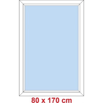 Soft Plastové okno 80x170 cm, FIX neotevíravé, Antracit struktura/bílá