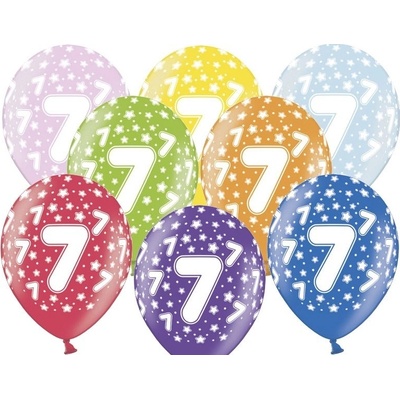 PartyDeco Balónek s číslem 7 narozeninový