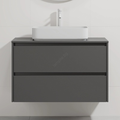 Bath Deluxe Шкаф за баня с мивка TRONDHEIM/LJORDAL 90x57x46 cm антрацит/бял (SETBT0152D)
