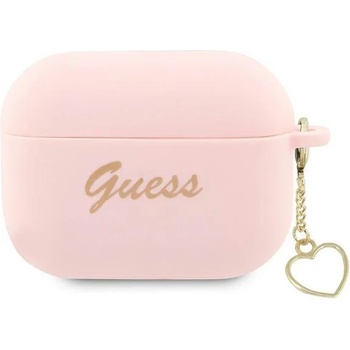 Guess Кейс Guess GUAP2LSCHSP за AirPods Pro 2, розов / розов, Silicone Charm Heart Collection (GUE002658-0)