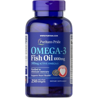 Puritan's Pride Omega-3 Fish Oil 1000 mg [250 Гел капсули]