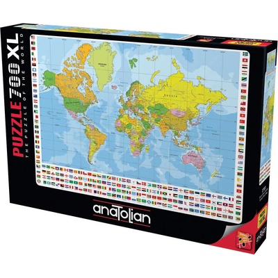 Anatolian Пъзел Anatolian от 700 XL части - Политическа карта на света (P2703)