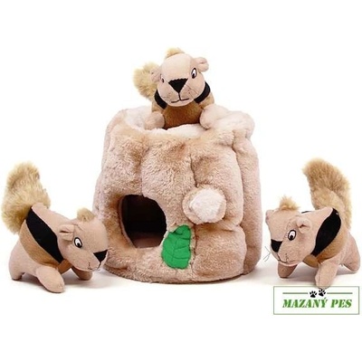 Outward Hound Plyšové Puzzle Veverky v pařezu Medium