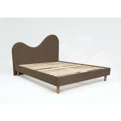 Bobochic Кафяво тапицирано двойно легло 160x200 cm тапицирано с включена подматрачна рамка Celina - Bobochic Paris (1423)