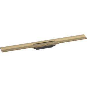 Hansgrohe RainDrain Flex - Линеен душ канал с решетка от неръждаема стомана 800, за монтаж към стена, с възможност за скъсяване, матиран бронз 56051140 (56051140)