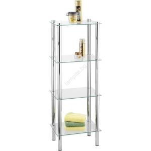 WENKO 15853100 - Стелаж YAGO 40x104 cm неръждаема стомана/сребрист/прозрачен (WE0150)