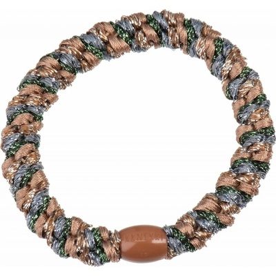KKNEKKI Gumička do vlasů Kknekki Army / Nougat Glitter, béžová barva, textil