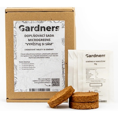 Gardners Doplňovací sada microgreens "Vypěstuj si sám" S, 3 kokosové tablety se semínky