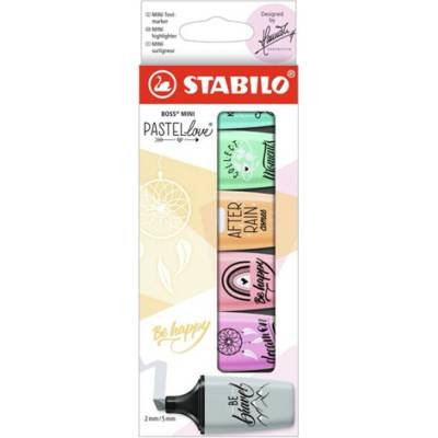 Zvýrazňovač STABILO BOSS MINI Pastel 6 ks - STABILO