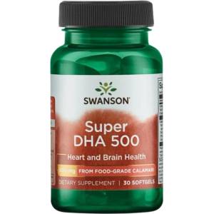 Swanson Super DHA 500 | From Food-Grade Calamari [30 Гел капсули]