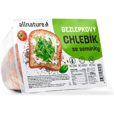 Allnature Bezlepkový chlebík so semienkami 350 g
