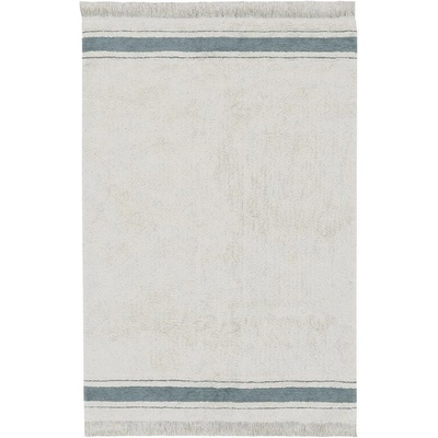 Lorena Canals Син и кремав ръчно изработен памучен килим подходящ за пране 90x130 cm Gastro Vintage Blue - Lorena Canals (C-GAST-VBL-XS)