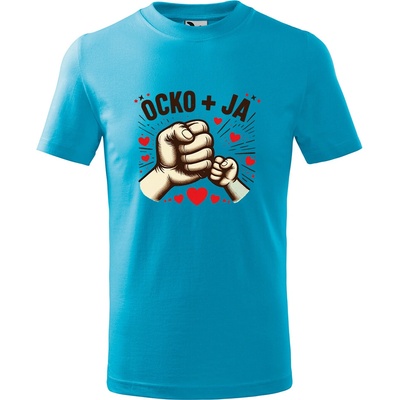 Handel detské tričko Ocko + ja tyrkysová