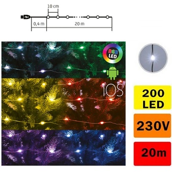 Somogyi Micro LED-es SMART svietiaci reťazec ML 200 RGB SMART