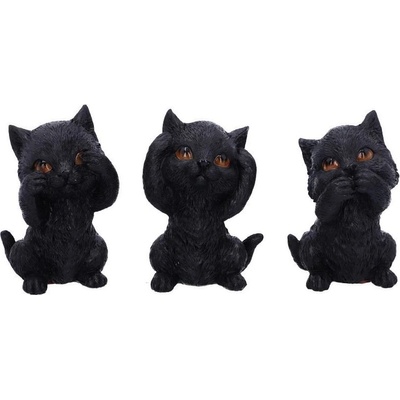 Nemesis Now Комплект статуетки Nemesis Now Adult: Humor - Three Wise Kitties, 8 cm (U5486T1)