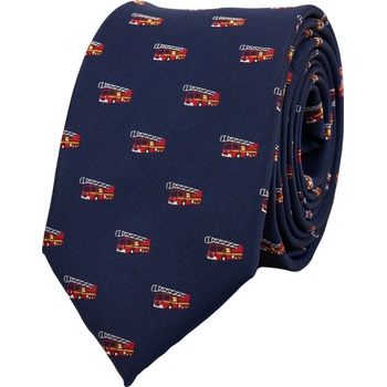 Bubibubi kravata s hasičskými auty tmavomodrá