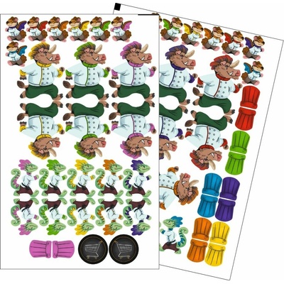 Meeple Stickers samolepky pro zvířecí kuchtíky rozšíření À la carte