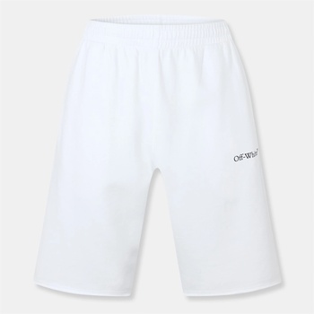 OFF WHITE Поларени къси панталони OFF WHITE Men's Fleece Shorts - White/Black
