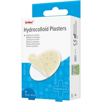 Dr. Max Hydrocolloid Plasters 69 x 44 mm náplasti na puchýře 5 ks